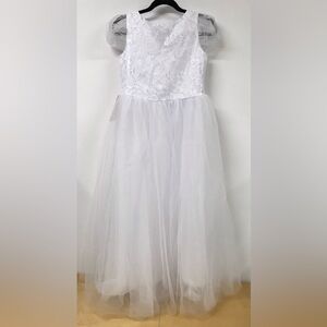 Elegant White Kids Formal Dress